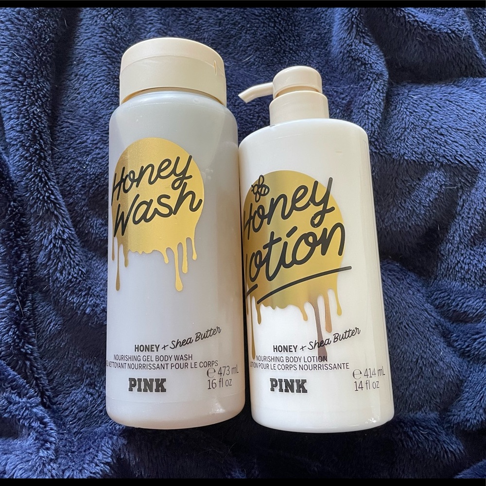 Victoria’s Secret PINK Honey body wash and and body lotion set lot